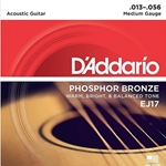 D'Addario EJ17 Phosphor Bronze Acoustic Guitar Strings, Medium, 13-56