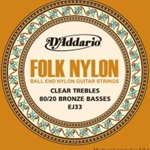 D'addario Folk Nylon Clear Ball End-Set