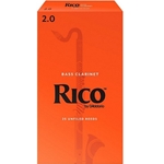 Rico Bass Clarinet Reeds, Strength 2.5, 25-pack