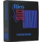 Rico Select Jazz Soprano Sax Reeds, Unfiled, Strength 4 Strength Medium, 10-pack