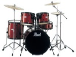 Pearl Forum Drum Set w/Hardware - Wine Red/Black