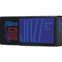 Rico Select Jazz Baritone Sax Reeds, Unfiled, Strength 4 Strength Medium, 10-pack