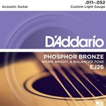 D'Addario Ej26 Phosphor Bronze Acoustic Guitar Strings, Custom Light, 11-52