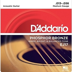 D'Addario Ej17 Phosphor Bronze Acoustic Guitar Strings, Medium, 13-56