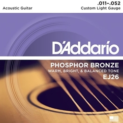 D'Addario Ej26 Phosphor Bronze Acoustic Guitar Strings, Custom Light, 11-52