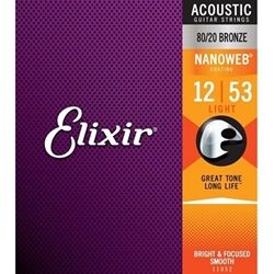 Elixir 80/20 Bronze Nanoweb Acoustic Strings