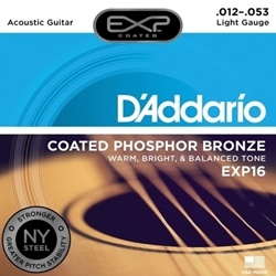 D'Addario EXP16 Coated Phosphor Bronze Acoustic Guitar Strings - Light